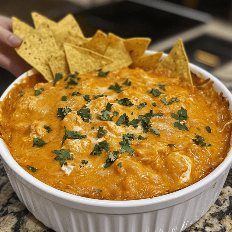 Quick and Easy Cheesy Buffalo Chicken Dip with Tortilla Chips