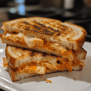 Buffalo Pulled Chicken and Cheese Sandwich