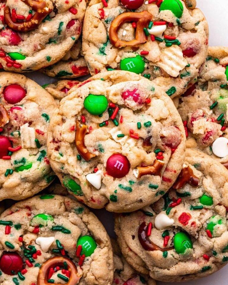 M&M Pretzel Holiday Sugar Cookies