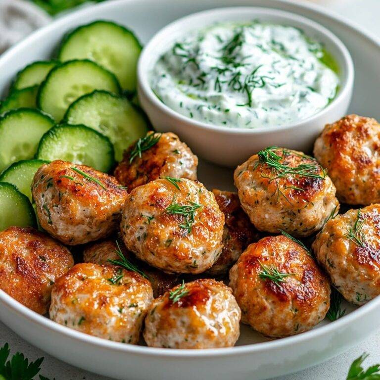 Best Turkey Meatballs with Tzatziki Sauce