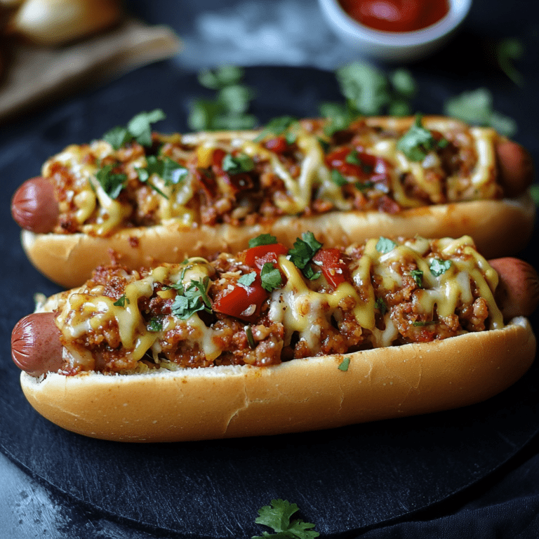 Best Loaded Chili Cheese Hot Dogs