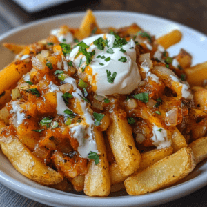 Best Beef Chili Cheese Fries with Sour Cream and Onions Recipe