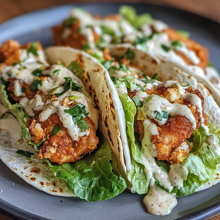 Best Fried Chicken and Lettuce Wrapped in Tortilla with Caesar Dressing