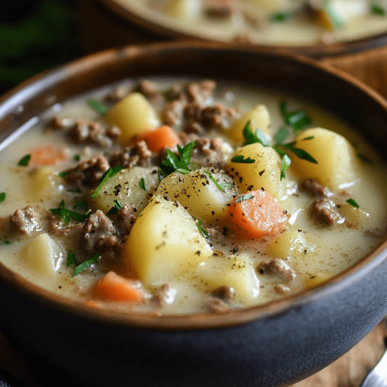 Creamy Beef & Potato Soup Recipe