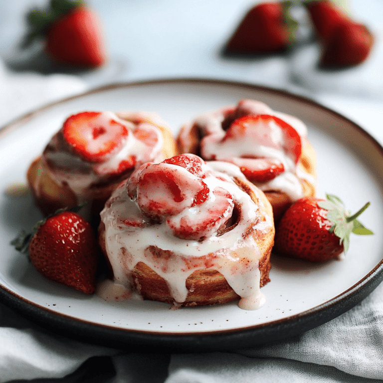 Easy Milky Strawberry Cinnamon Rolls