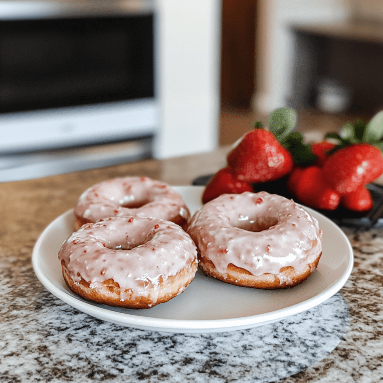 Easy Strawberry Frosting Donuts