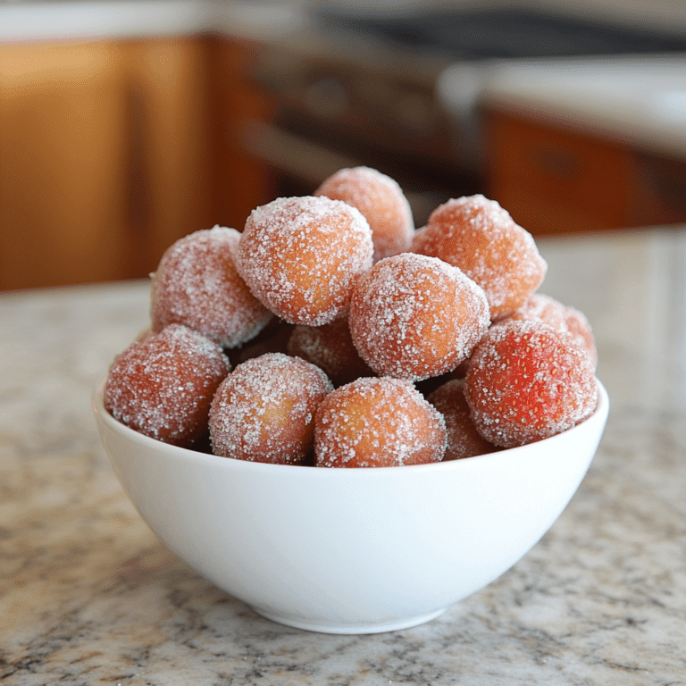 Easy Strawberry Sugar Donut Holes