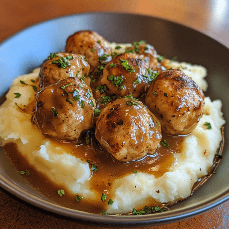 Gravy and Meatballs with Mashed Potatoes Recipe