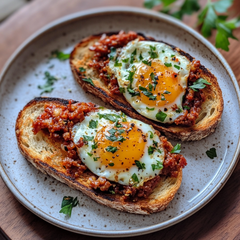 Homemade Chorizo & Sunny Side Up Eggs on Toast