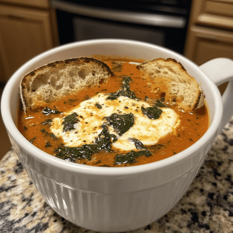 Tomato Basil Soup with Mozzarella