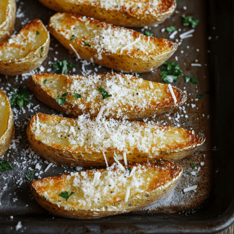 Crispy Parmesan Baked Potato Wedges Recipe