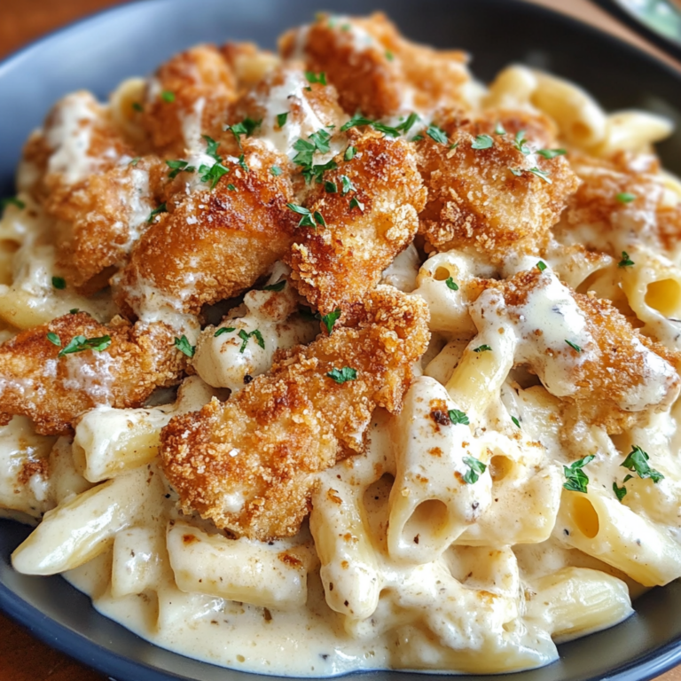 Fried Chicken Alfredo Pasta Recipe