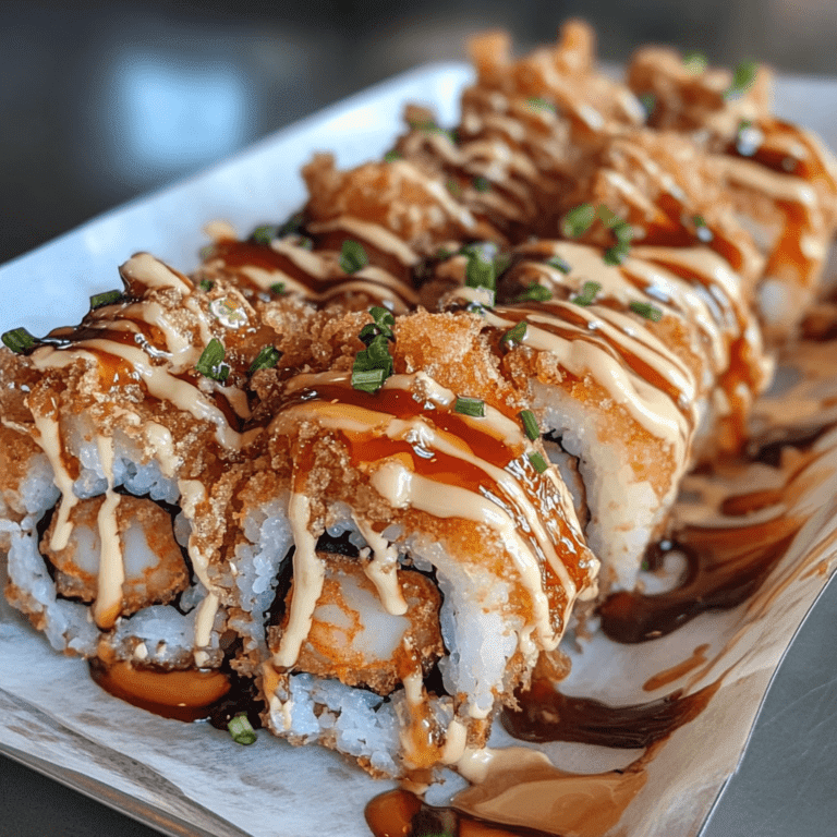 Fried Shrimp Sushi Roll with Spicy Mayo and Red Sauce Recipe