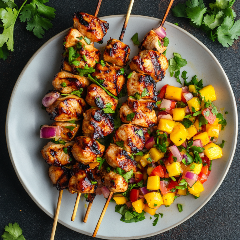 Chicken Skewers with Mango Salsa Recipe