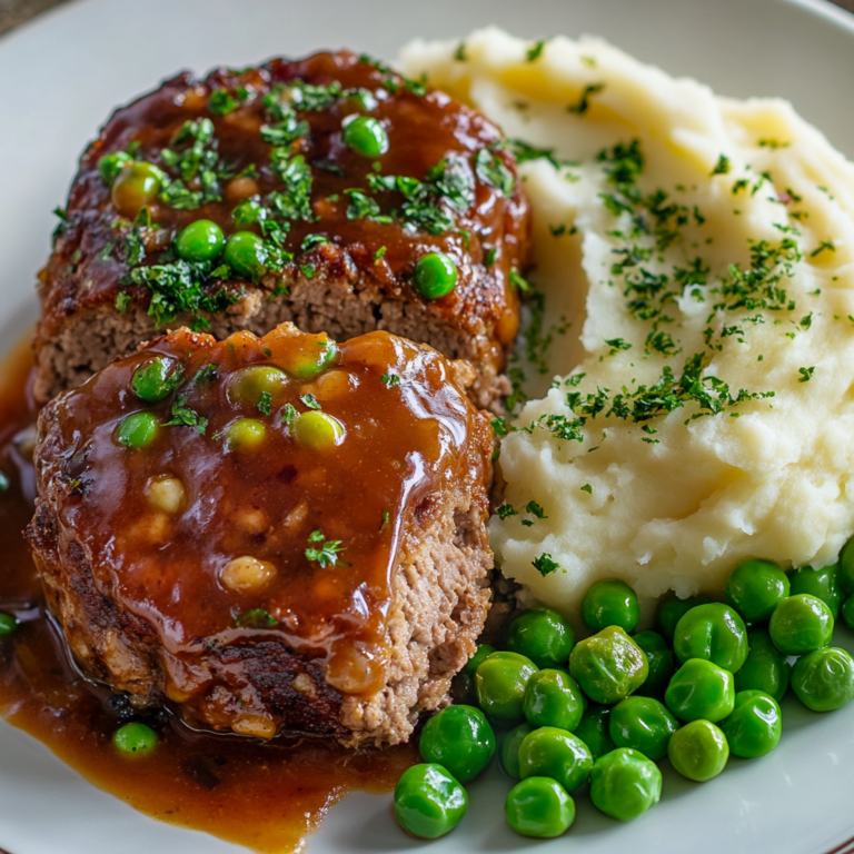 Meatloaf and Mashed Potatoes with Peas Recipe