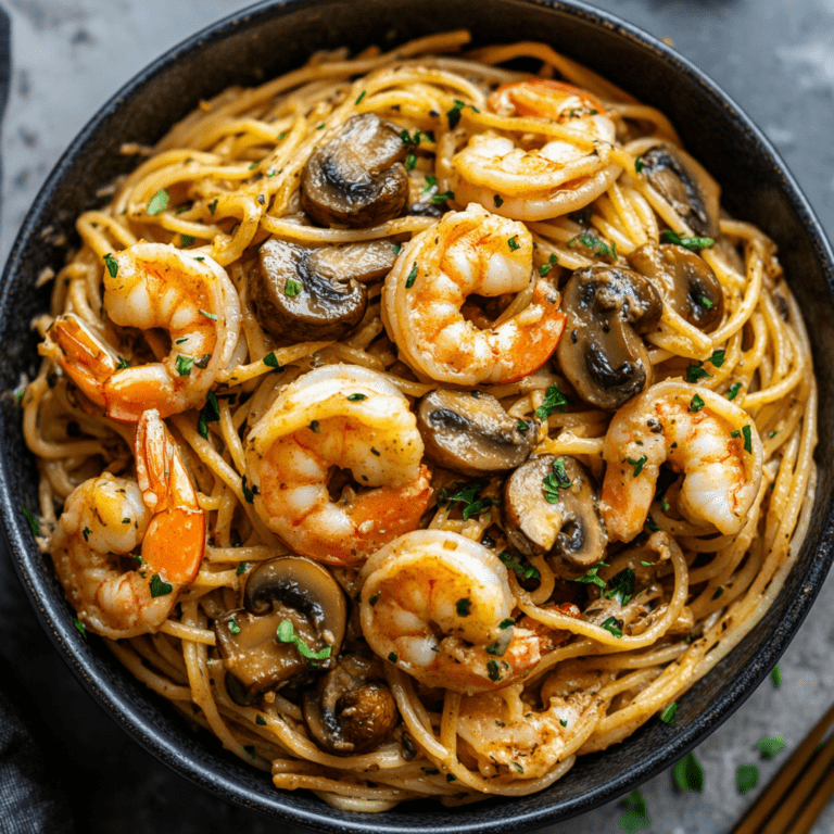 Easy Shrimp and Mushroom Spaghetti Recipe