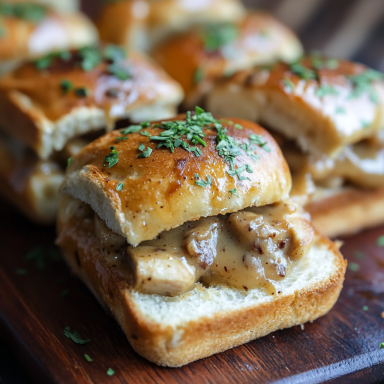 Turkey and Gravy Garlic Bread Sliders Recipe